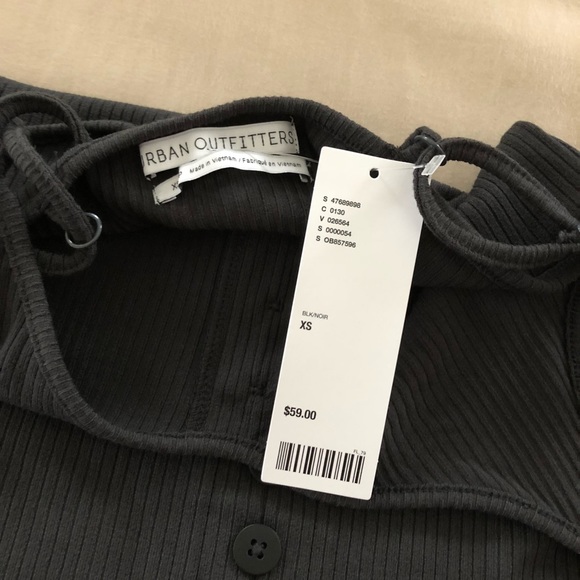 urban outfitters new washed black knit midi dress - Picture 6 of 8